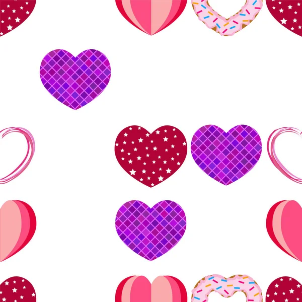 Abstract romantic background with hearts. Vector backdrop for Valentine's day. — Stock Vector