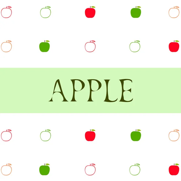 Ilustracja Wektorowa Ramki Apple Projekt Karty Wektorowej Jabłkiem Liściem — Wektor stockowy