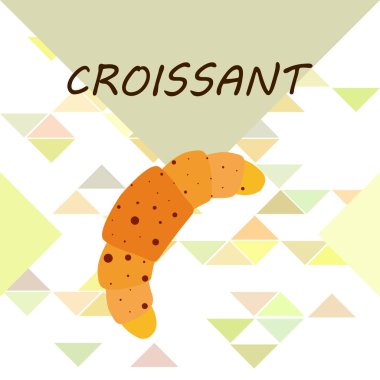 Kruvasan ikonu. Kruvasan-vektör ikonunun düz çizimi. Kruvasan sembolü.