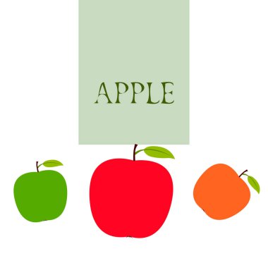 Apple çerçeve vektör illüstrasyon. Elma ve yaprak ile vektör kartı tasarımı.