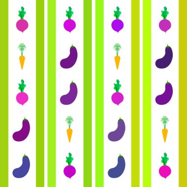 Havuç, pancar, patlıcan, taze sebze. Organik gıda posteri. Çiftçi pazarı tasarımı. Vektör arkaplanı.