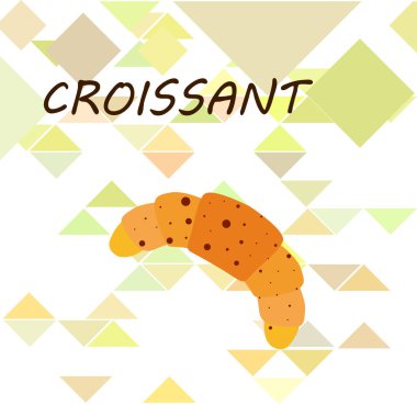 Kruvasan ikonu. Kruvasan-vektör ikonunun düz çizimi. Kruvasan sembolü.