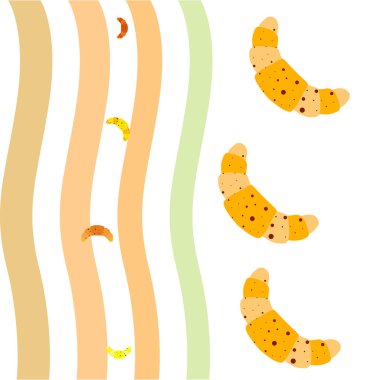 Kruvasan ikonu. Kruvasan-vektör ikonunun düz çizimi. Kruvasan sembolü.