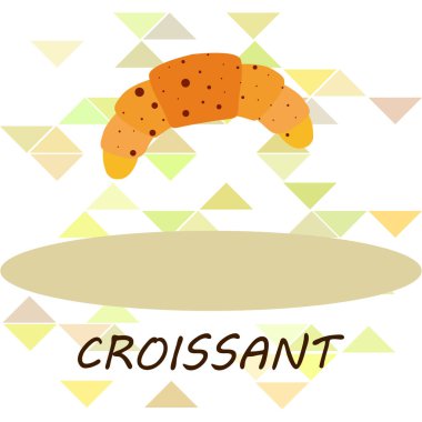 Kruvasan ikonu. Kruvasan-vektör ikonunun düz çizimi. Kruvasan sembolü.