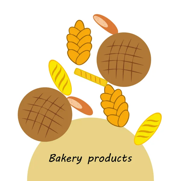 Vektoros illusztráció sütőipari termék élelmiszer gyűjtemény — Stock Vector