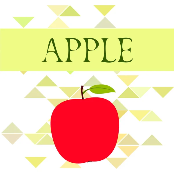 Illustrazione vettoriale cornice Apple. Scheda vettoriale con mela e foglia . — Vettoriale Stock