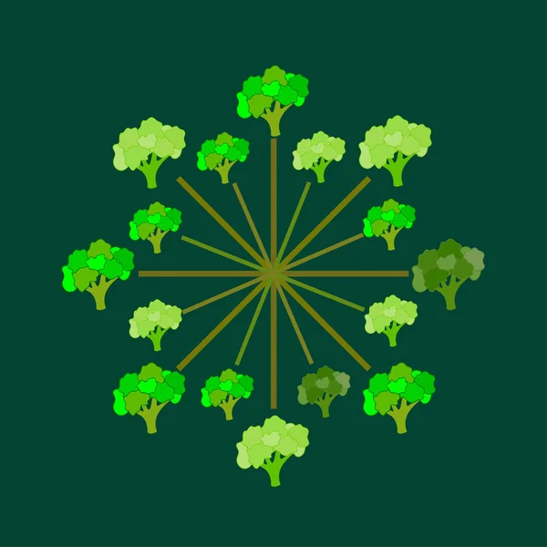Brokolice, čerstvá zelenina. Ekologický plakát s jídlem. Návrh farmářského trhu. Pozadí vektoru. — Stockový vektor
