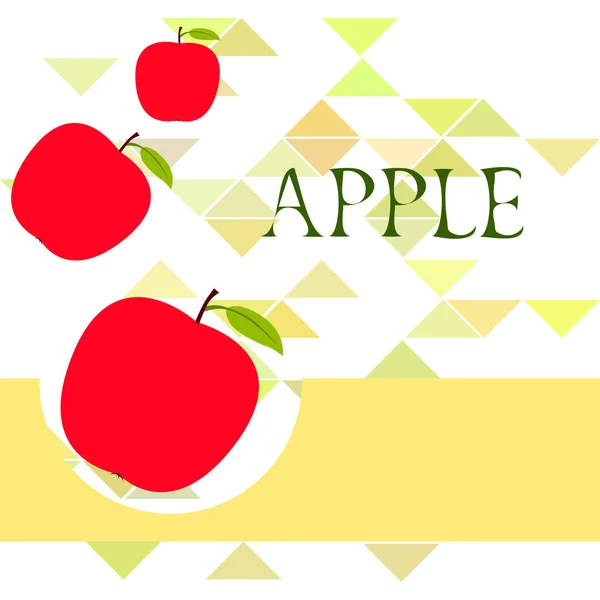 Ilustración Vectorial Del Marco Apple Diseño Tarjeta Vectorial Con Manzana — Archivo Imágenes Vectoriales