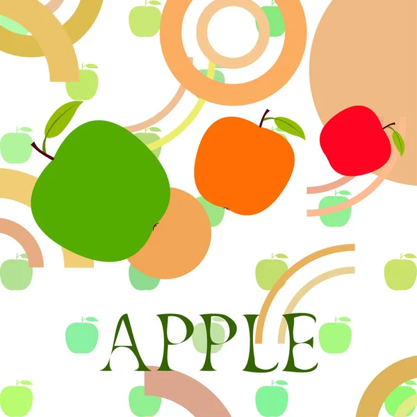 Ilustración Vectorial Del Marco Apple Diseño Tarjeta Vectorial Con Manzana — Archivo Imágenes Vectoriales