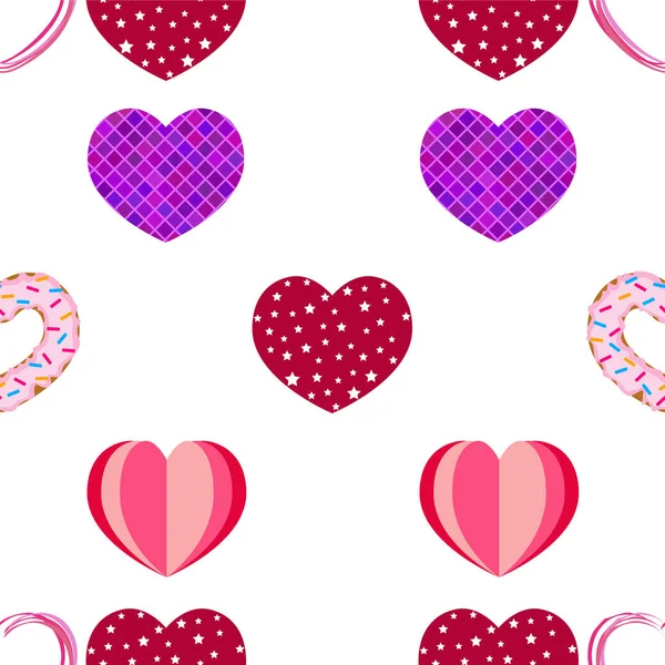 Antecedentes románticos abstractos con corazones. Fondo vectorial para el día de San Valentín . — Archivo Imágenes Vectoriales