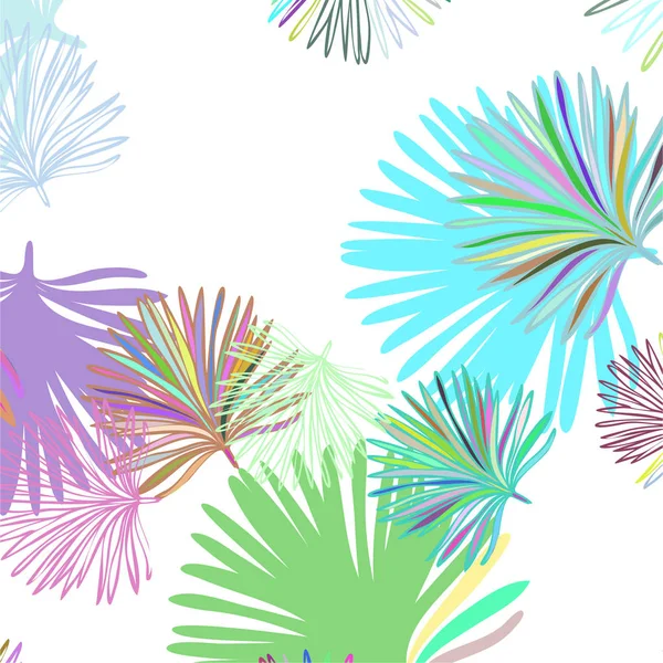 Diseño vectorial tropical de verano para banner o volante con hojas exóticas . — Vector de stock