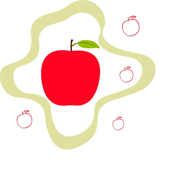 Illustration Apple Frame Vector Vektor Kort Design Med Äpple Och — Stock vektor