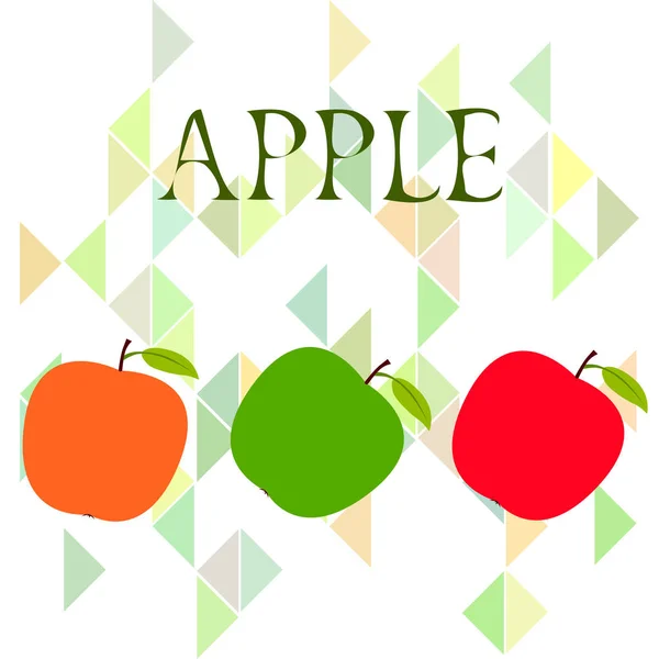 Apple Frame Vector Illustration Vector Card Design Apple Leaf — Stock Vector