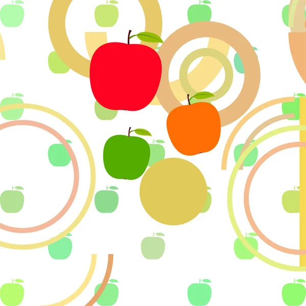 Ilustración Vectorial Del Marco Apple Diseño Tarjeta Vectorial Con Manzana — Archivo Imágenes Vectoriales