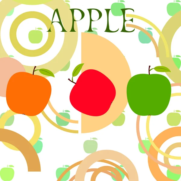 Ilustración Vectorial Del Marco Apple Diseño Tarjeta Vectorial Con Manzana — Archivo Imágenes Vectoriales