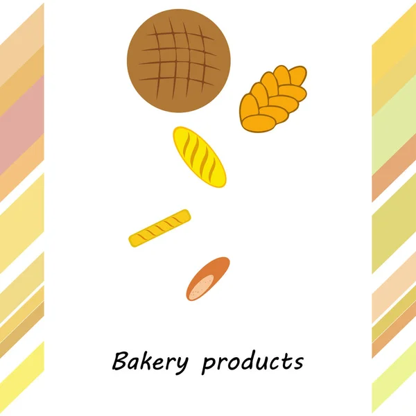 Ilustração vetorial da coleção de alimentos de produtos de padaria — Vetor de Stock