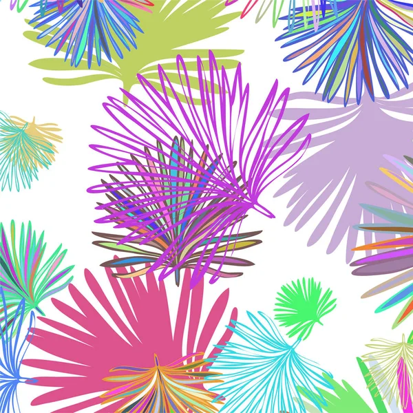 Diseño vectorial tropical de verano para banner o volante con hojas exóticas . — Vector de stock