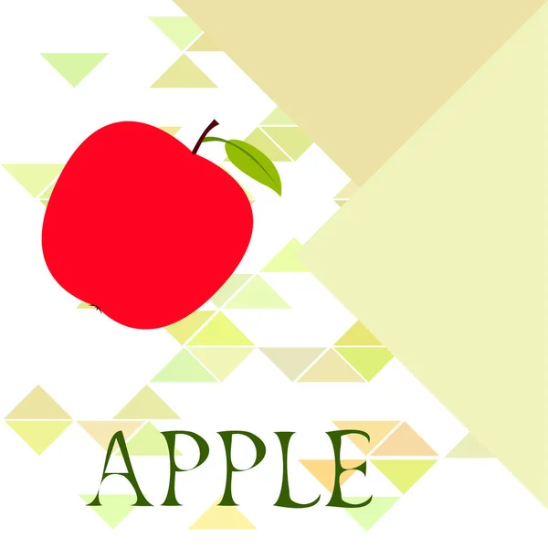 Illustration vectorielle de cadre Apple. Conception de carte vectorielle avec pomme et feuille . — Image vectorielle