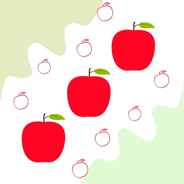 Ilustración Vectorial Del Marco Apple Diseño Tarjeta Vectorial Con Manzana — Archivo Imágenes Vectoriales