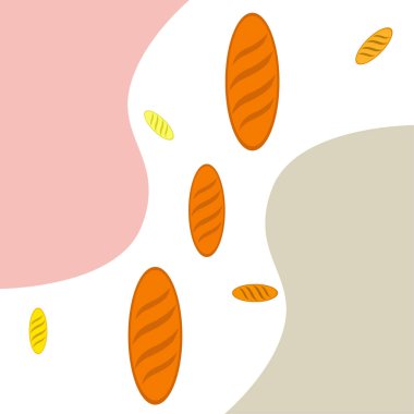 Fırın geçmişi. Çizgi grafikleri. Ekmek koleksiyonu. Ekmek Evi. Üst görünüm illüstrasyonu işleniyor. Vektör illüstrasyonu