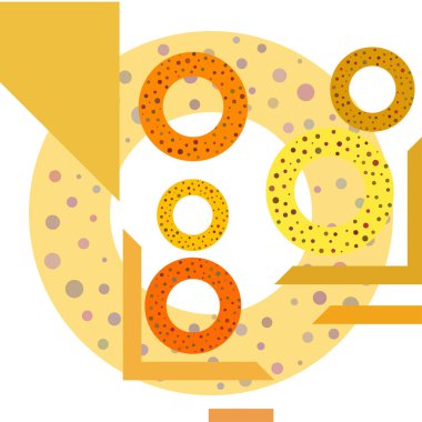 Haşhaş ve susam düz tasarım ile Simit. Fırın ürünlerinin vektör illüstrasyonu. Taze ve lezzetli ekmek yemek.