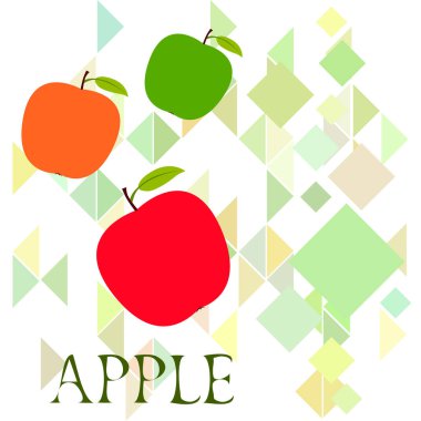 Apple çerçeve vektör illüstrasyon. Elma ve yaprak ile vektör kartı tasarımı.