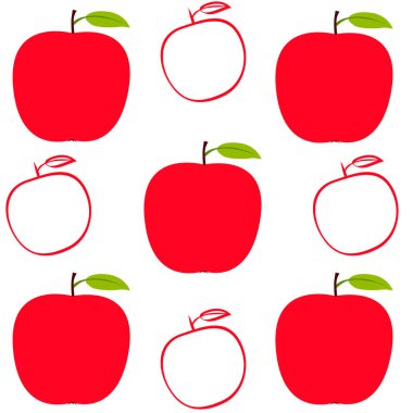 Apple çerçeve vektör illüstrasyon. Elma ve yaprak ile vektör kartı tasarımı.