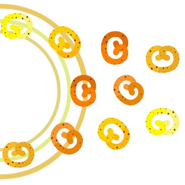 Pretzel geleneksel pişirme. Tatil Oktoberfest için Illustration. Almanya. Münih. Bira için atıştırmak. Cafe. Aperatif Bar. Ekmek. Fırın.