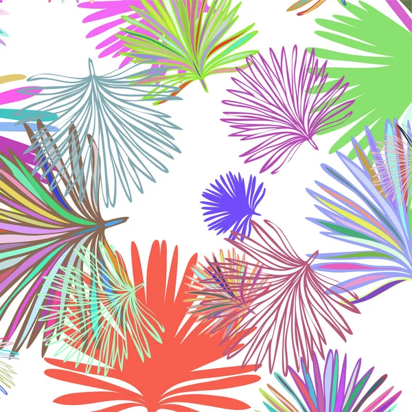 Diseño vectorial tropical de verano para banner o volante con hojas exóticas . — Vector de stock