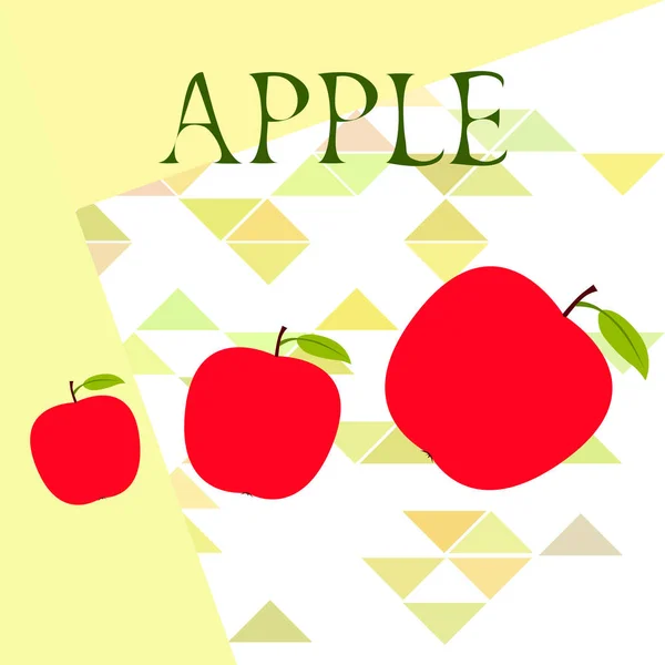 Apfelrahmenvektorillustration. Vektorkartendesign mit Apfel und Blatt. — Stockvektor