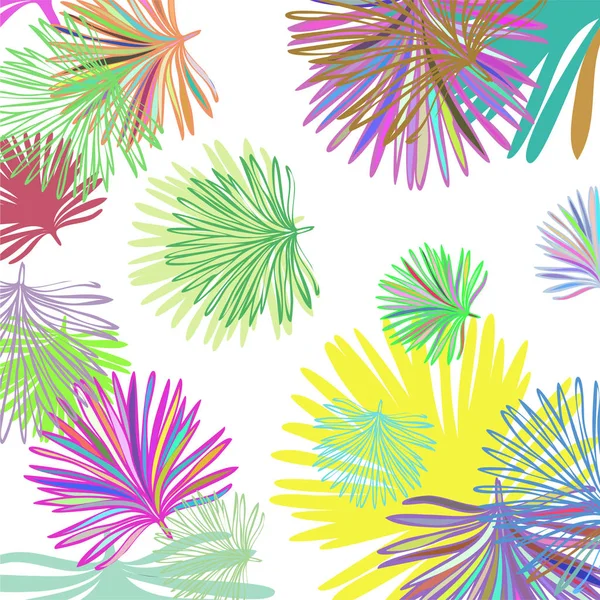 Diseño vectorial tropical de verano para banner o volante con hojas exóticas . — Vector de stock