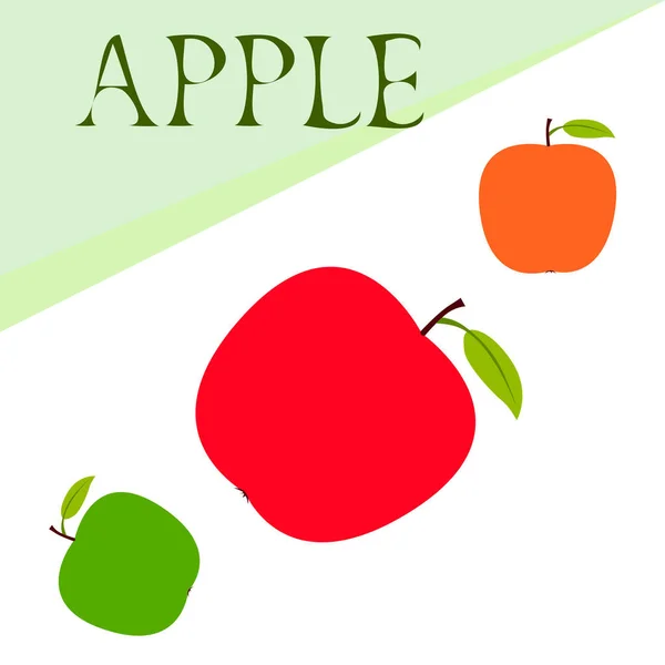 Ilustración Vectorial Del Marco Apple Diseño Tarjeta Vectorial Con Manzana — Archivo Imágenes Vectoriales