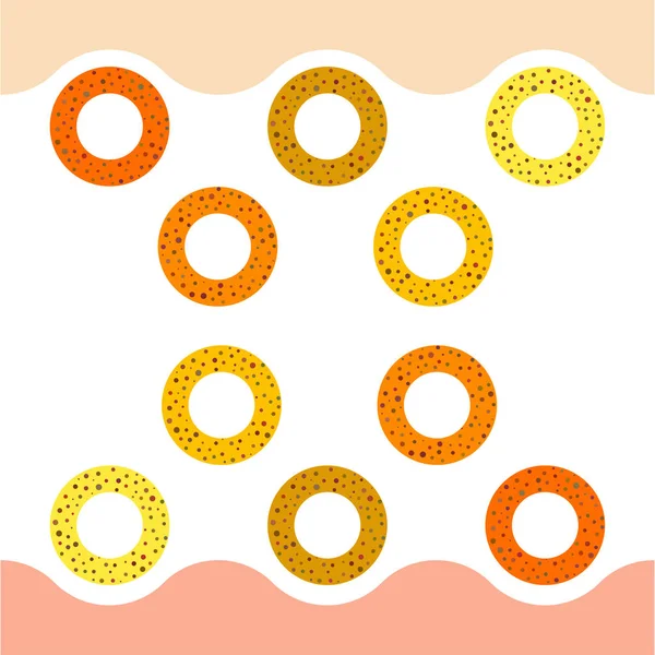 Bagels Met Poppy Sesamzaden Plat Ontwerp Vector Illustratie Van Bakkerijproducten — Stockvector