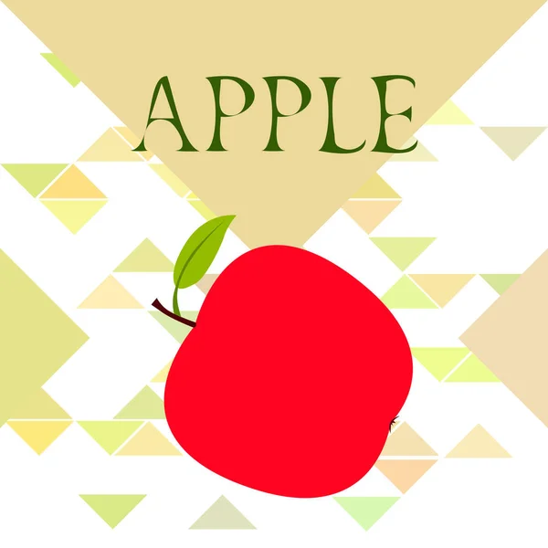 사과 프레임 벡터 그림입니다. 사과와 잎 벡터 카드 디자인. — 스톡 벡터