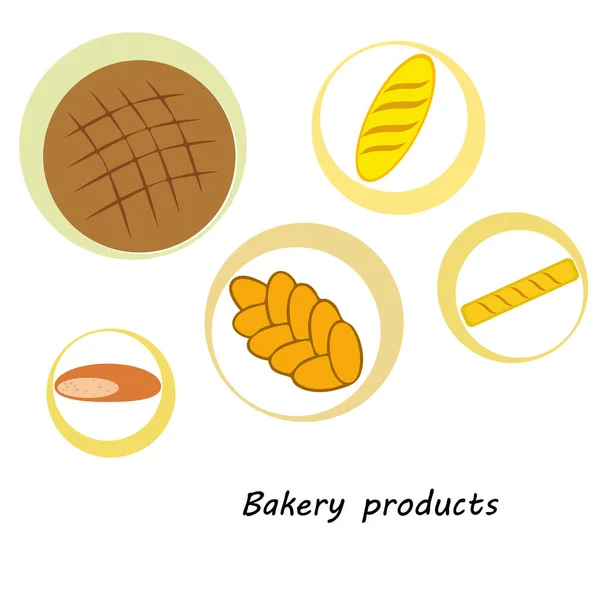 矢量图的烘焙产品食物集合 — 图库矢量图片