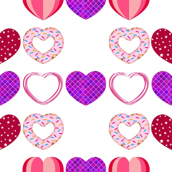 Abstract romantic background with hearts. Vector backdrop for Valentine's day. — Stock Vector