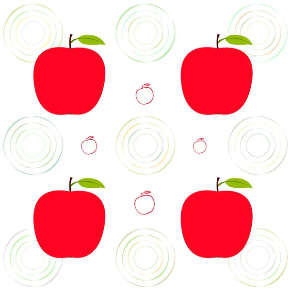 Ilustración Vectorial Del Marco Apple Diseño Tarjeta Vectorial Con Manzana — Archivo Imágenes Vectoriales