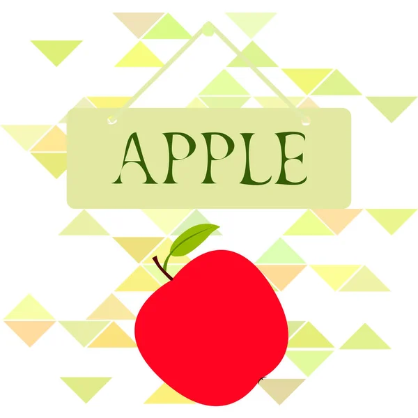 Illustration Apple Frame Vector Vektor Kort Design Med Äpple Och — Stock vektor