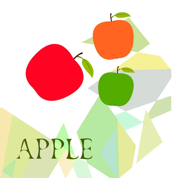 Illustration Vectorielle Cadre Apple Conception Carte Vectorielle Avec Pomme Feuille — Image vectorielle