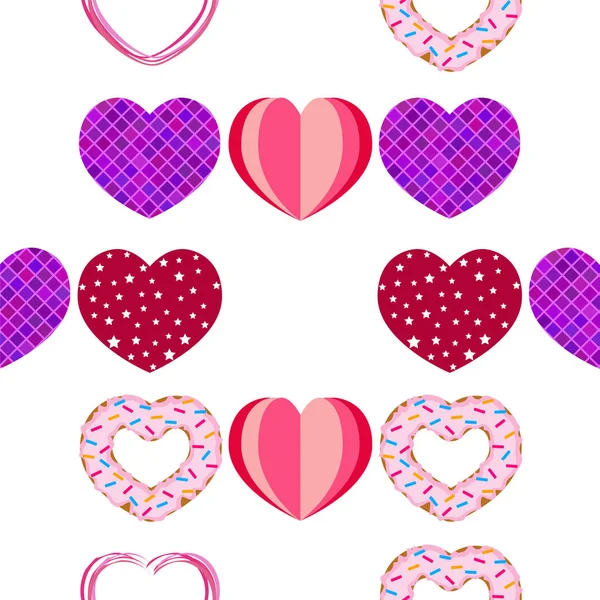 Antecedentes románticos abstractos con corazones. Fondo vectorial para el día de San Valentín . — Archivo Imágenes Vectoriales