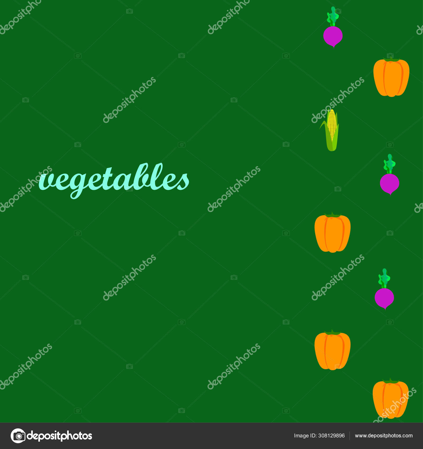 Fresh vegetables. Pepper, beet, corn. Organic food poster. Farmer