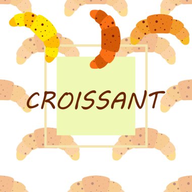 Kruvasan ikonu. Kruvasan-vektör ikonunun düz çizimi. Kruvasan sembolü.