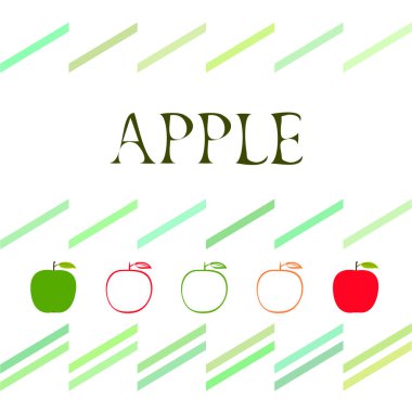 Apple çerçeve vektör illüstrasyon. Elma ve yaprak ile vektör kartı tasarımı.