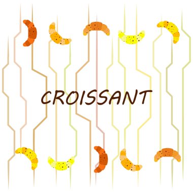 Kruvasan ikonu. Kruvasan-vektör ikonunun düz çizimi. Kruvasan sembolü.