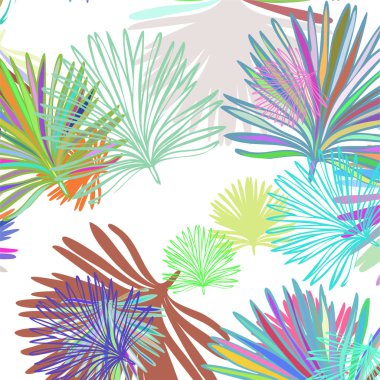 Egzotik yaprakları ile afiş veya el ilanı için Yaz tropikal vektör tasarımı.