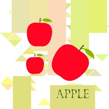 Apple çerçeve vektör illüstrasyon. Elma ve yaprak ile vektör kartı tasarımı.