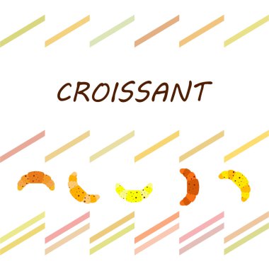 Kruvasan ikonu. Kruvasan-vektör ikonunun düz çizimi. Kruvasan sembolü.