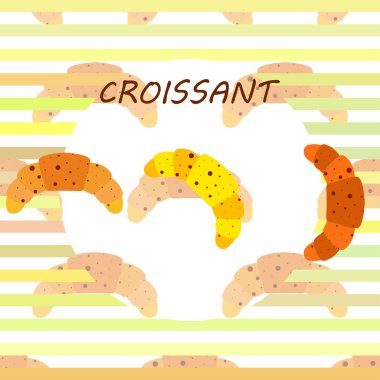 Kruvasan ikonu. Kruvasan-vektör ikonunun düz çizimi. Kruvasan sembolü.