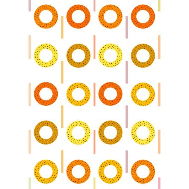 Haşhaş ve susam düz tasarım ile Simit. Fırın ürünlerinin vektör illüstrasyonu. Taze ve lezzetli ekmek yemek.