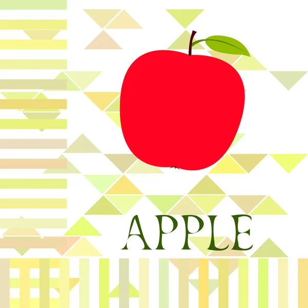 Apple Frame Vector Illustration Vector Card Design Apple Leaf — Stock Vector